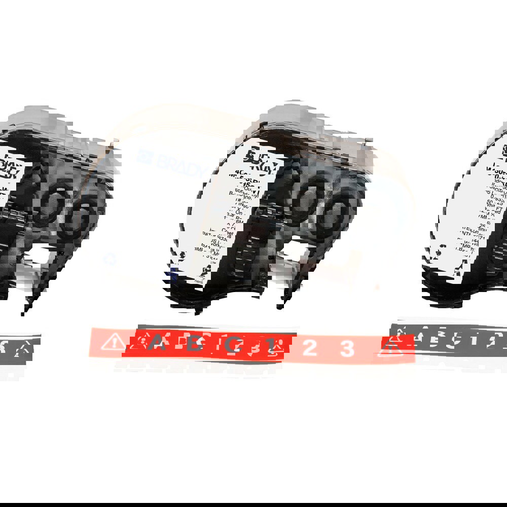 Labels, Ribbons & Tapes; Application: Label Printer Cartridge ; Type: Label Printer Cartridge ; Color Family: Red ; Color: White on Red ; For Use With: BMP41; BMP51; BMP53; M511 ; Material: Vinyl